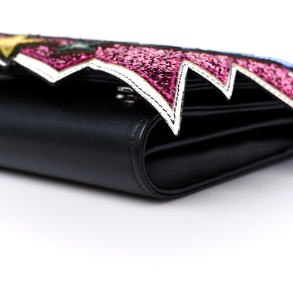 Dolce & Gabbana Laminato Dauphine Glitter Boom Clutch Black Multicolor 8 of 11