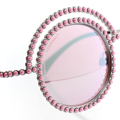 Chanel Pearl Round Sunglasses 71139 Silver Pink 7 of 7