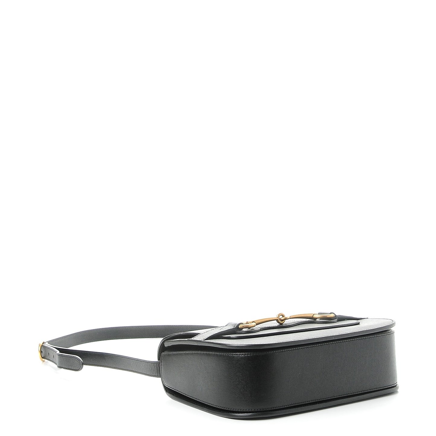 Textured Calfskin Bright Bit Flap Bag Nero Black
