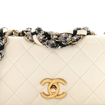 Chanel Lambskin Tweed Quilted Flap White 8 of 16