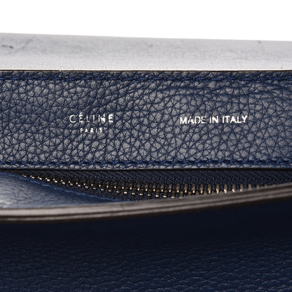 Celine Drummed Calfskin Suede Medium Trapeze Ocean Blue 7 of 16