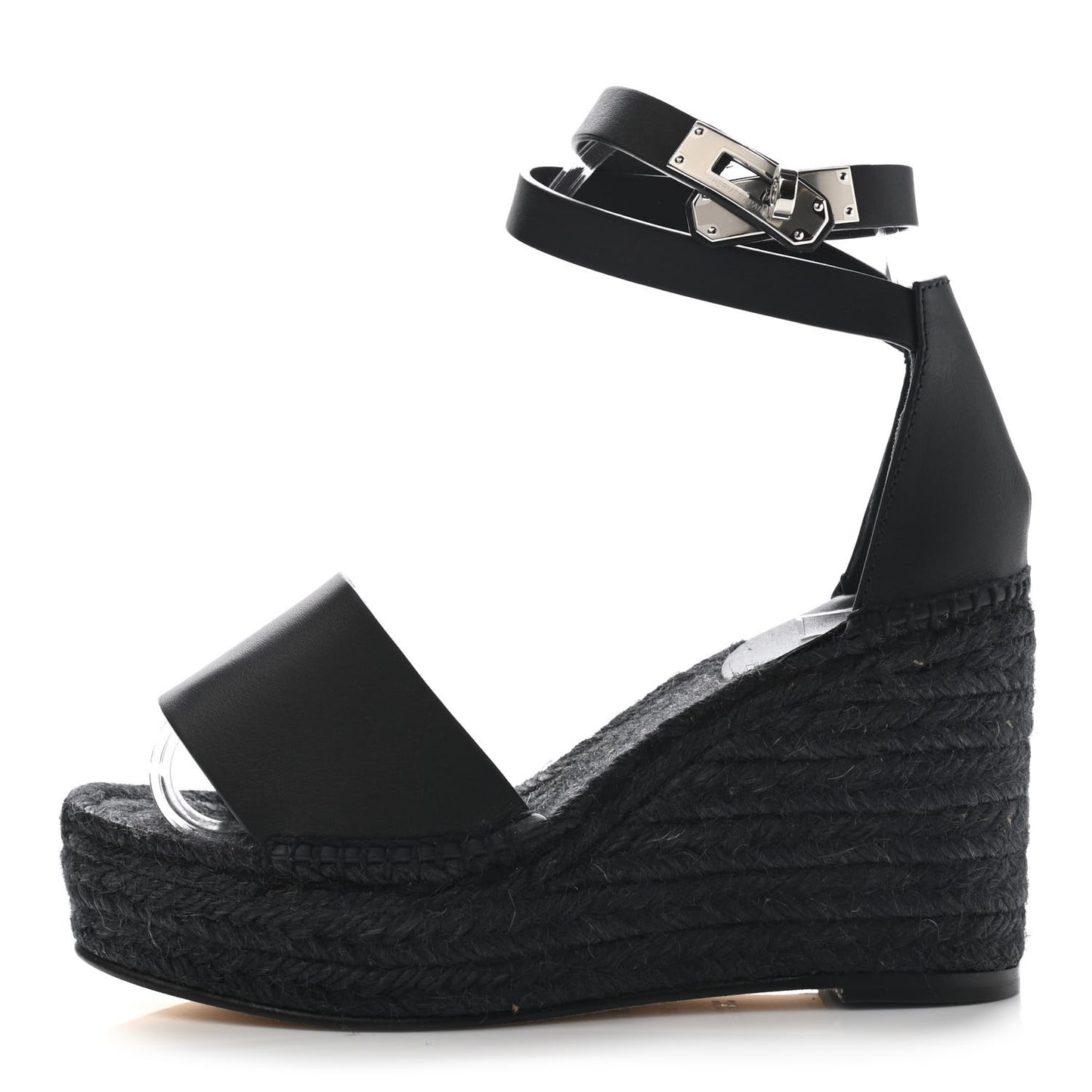 Calfskin Tipoli Espadrille Wedges 35 Black