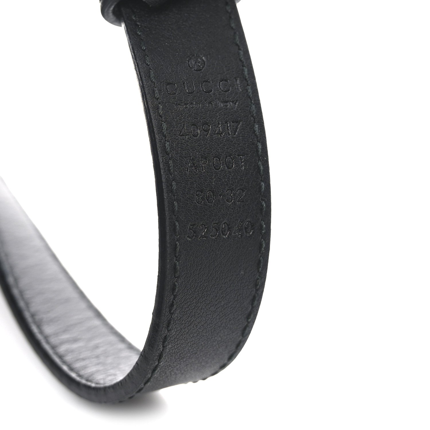 Gucci Calfskin Double G 20mm Belt 80 32 Black 3 of 4