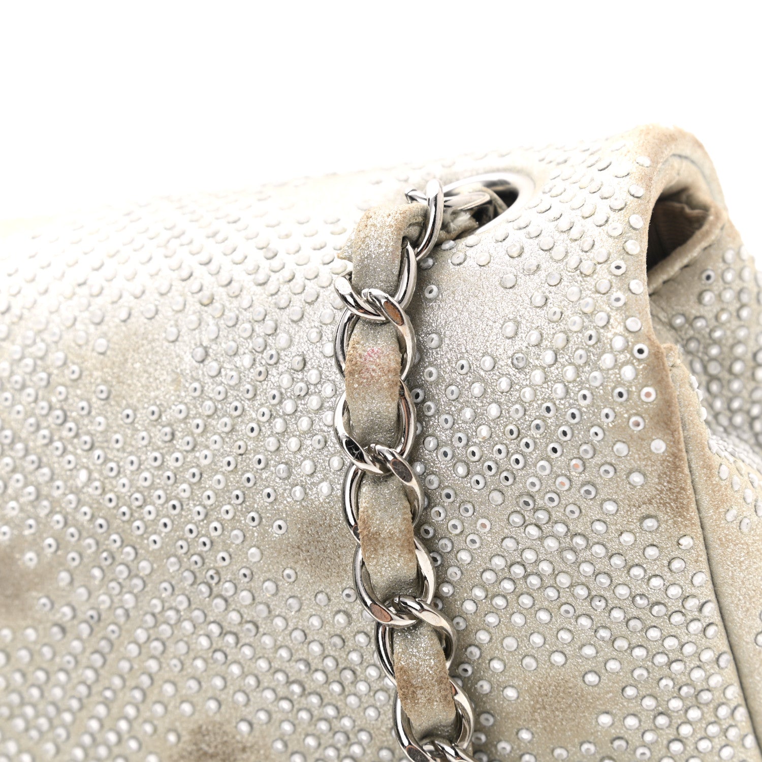 Chanel Iridescent Calfskin Studded Mini Flap Silver 13 of 14