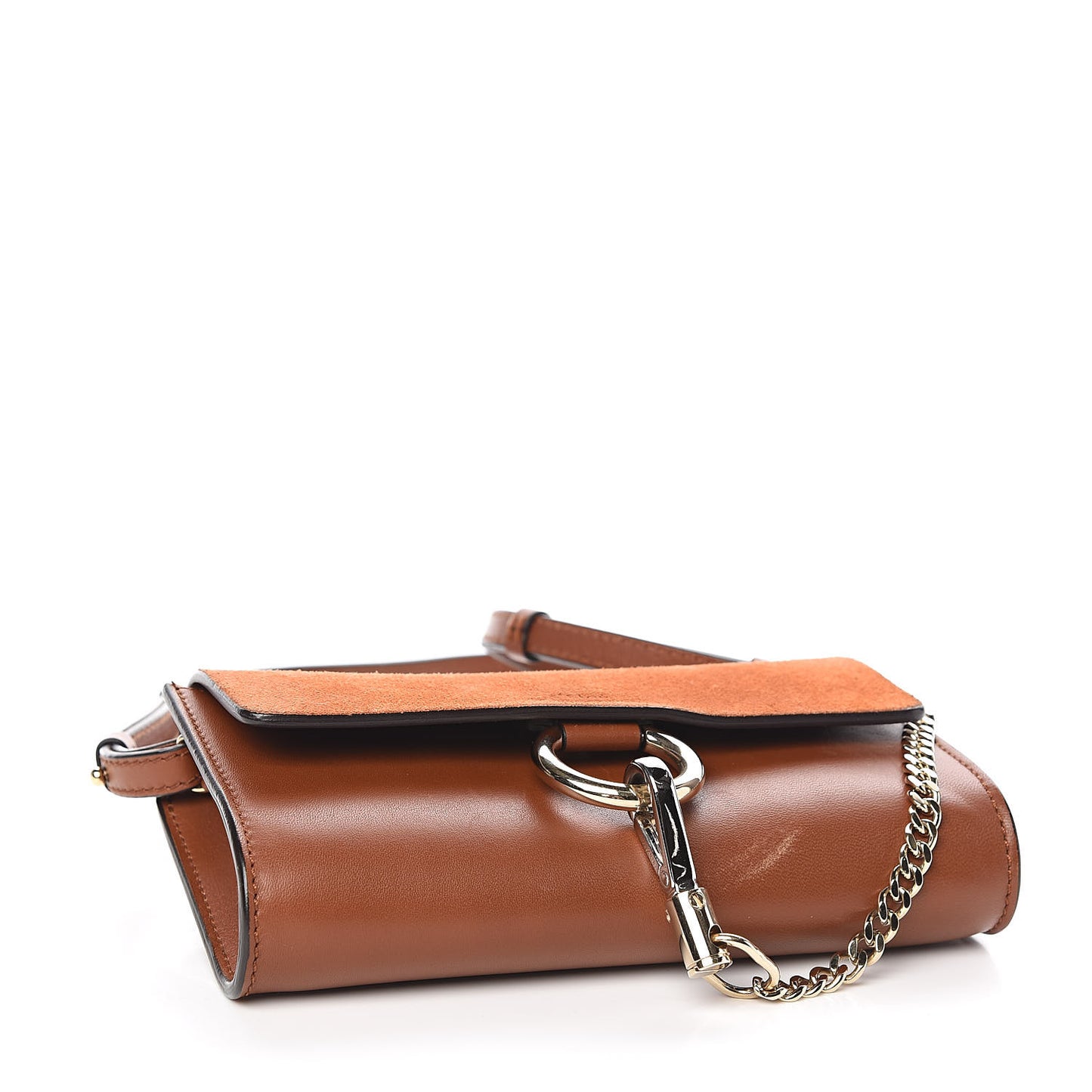 Suede Calfskin Mini Faye Shoulder Bag Tobacco