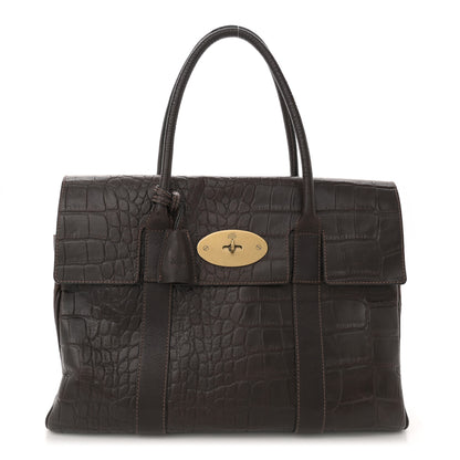Mulberry Calfskin Crocodile Embossed Bayswater Brown 1 of 12