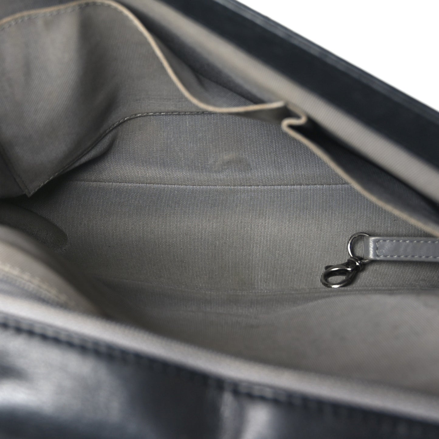 Lambskin Quilted Large Boy Flap Black