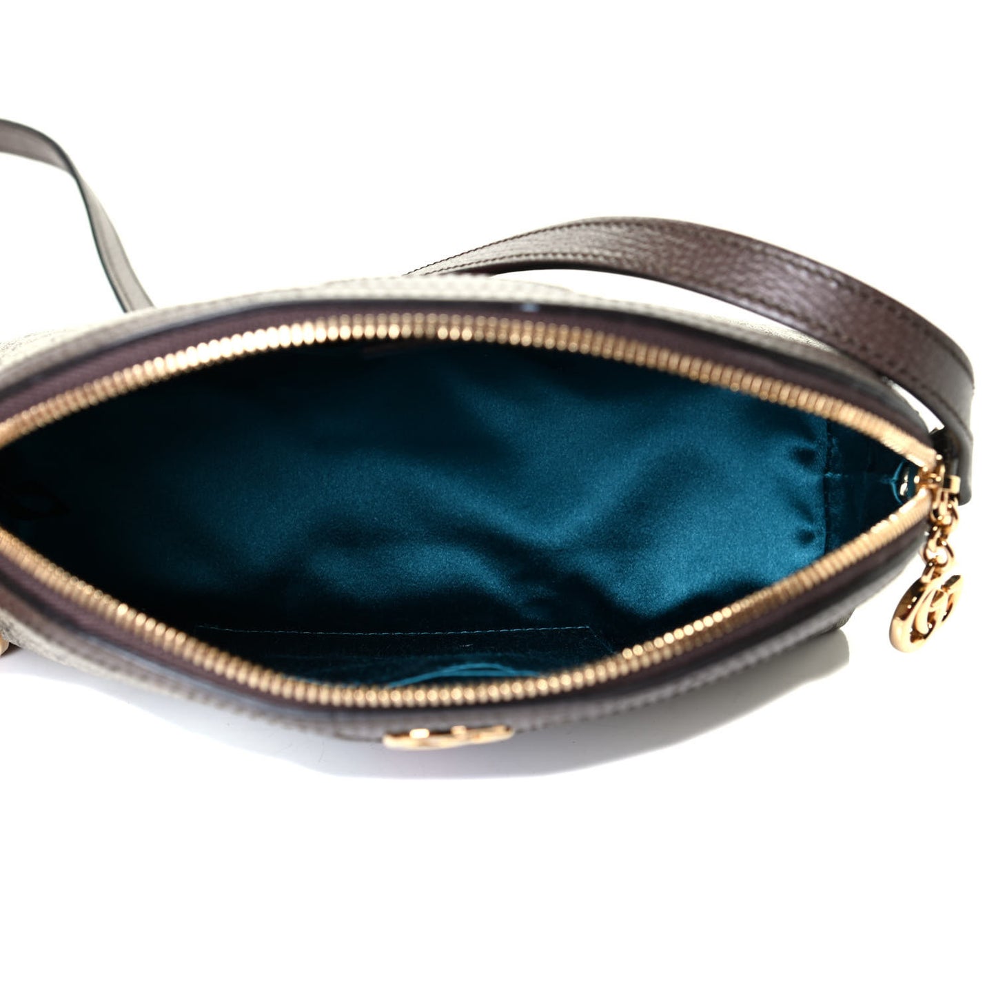 GG Supreme Monogram Textured Dollar Calfskin Web Small Ophidia Dome Shoulder Bag Beige Ebony New Acero