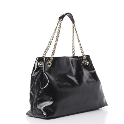 Gucci Patent Medium Soho Chain Shoulder Bag Black 2 of 9