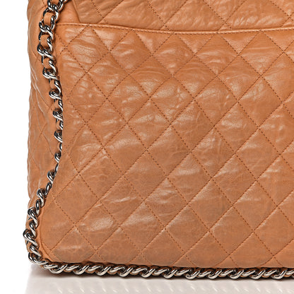 Chanel Washed Lambskin Chain Around Maxi Flap Bag Dark Beige 13 of 18