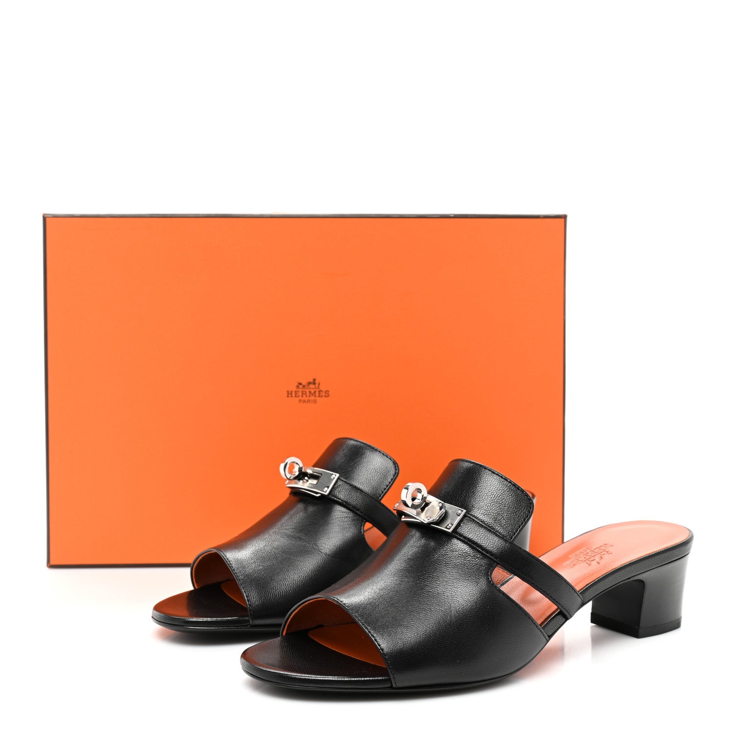 Hermes Goatskin Candy Sandals 37.5 Black 9 of 9
