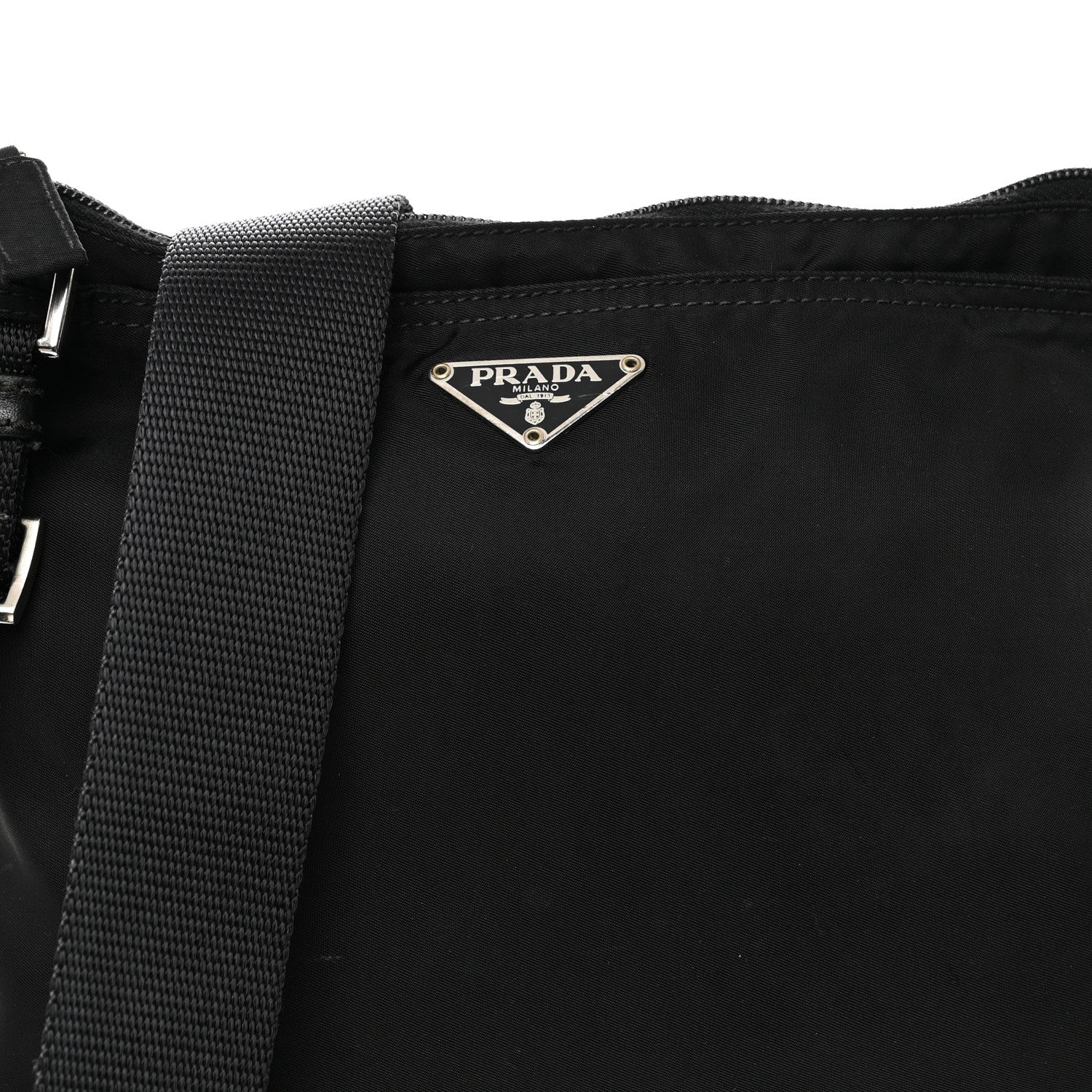 Prada Nylon Flat Messenger Bag Black 8 of 11