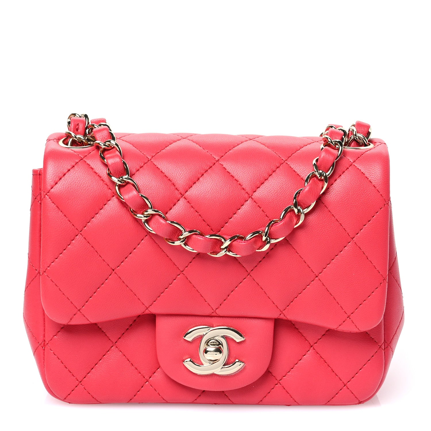 Chanel Lambskin Quilted Mini Square Flap Dark Pink 1 of 11