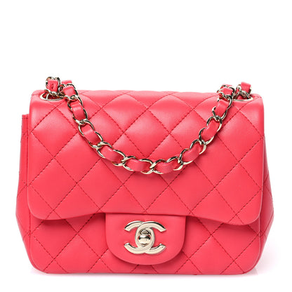 Chanel Lambskin Quilted Mini Square Flap Dark Pink 1 of 11