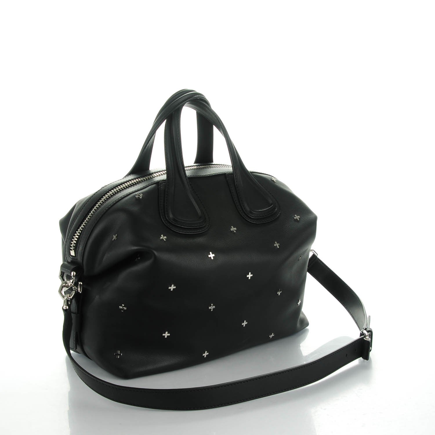 Givenchy Waxy Grained Calfskin Cross Embellished Medium Nightingale Black 3 of 7