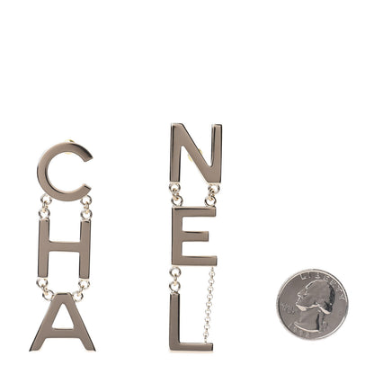 Chanel Metal Cha-Nel Logo Drop Earrings Gold 2 of 5