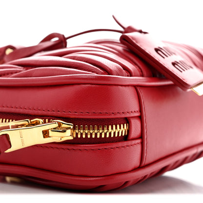Miu Miu Nappa Matelasse Regular Arcadie Top Handle Bag Rosso 8 of 9