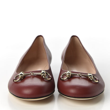 Gucci Calfskin Horsebit Ballerina Flats 37 Red 3 of 11