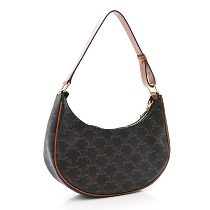 Celine Triomphe Canvas Calfskin Ava Shoulder Bag Tan 3 of 10