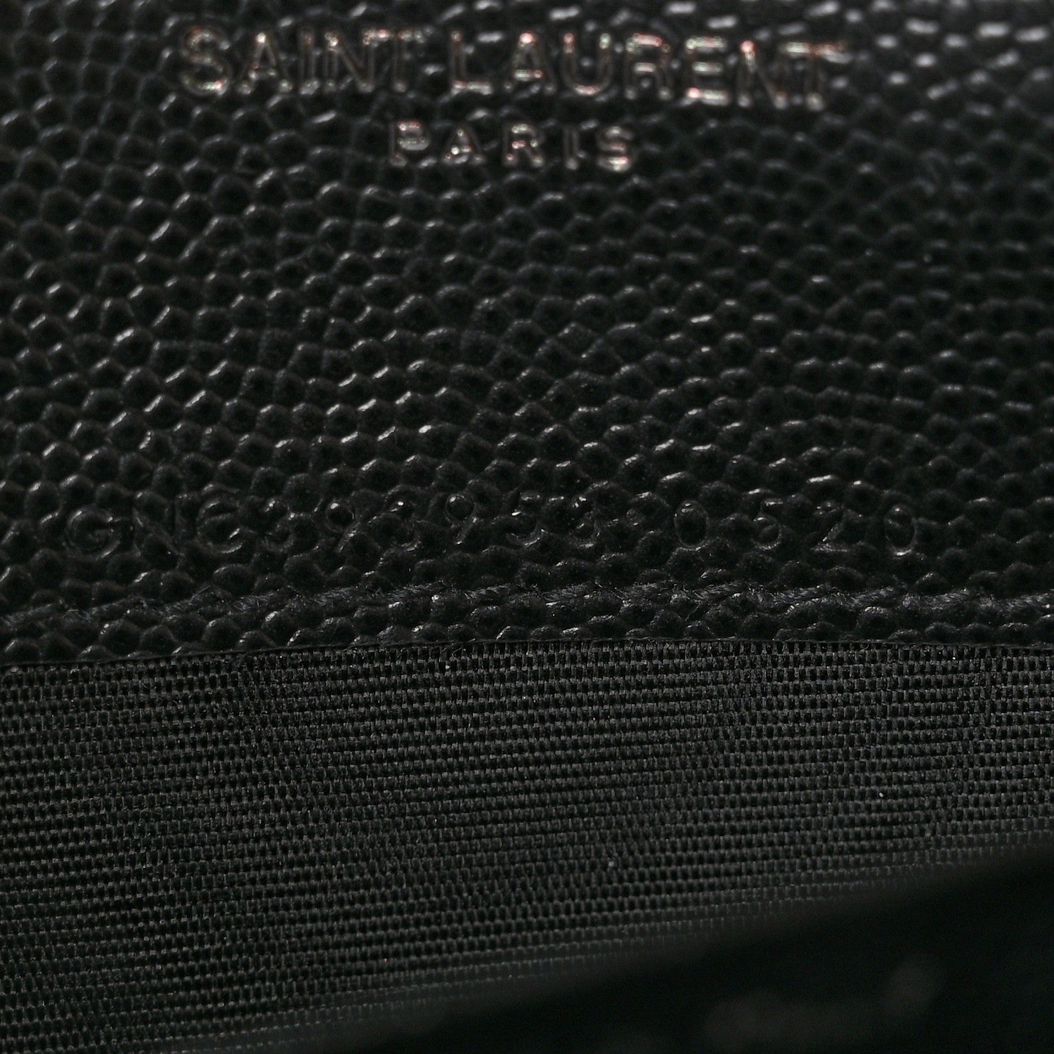 Saint Laurent Grain De Poudre Matelasse Chevron Monogram Monochrome Envelope Chain Wallet Black 7 of 10