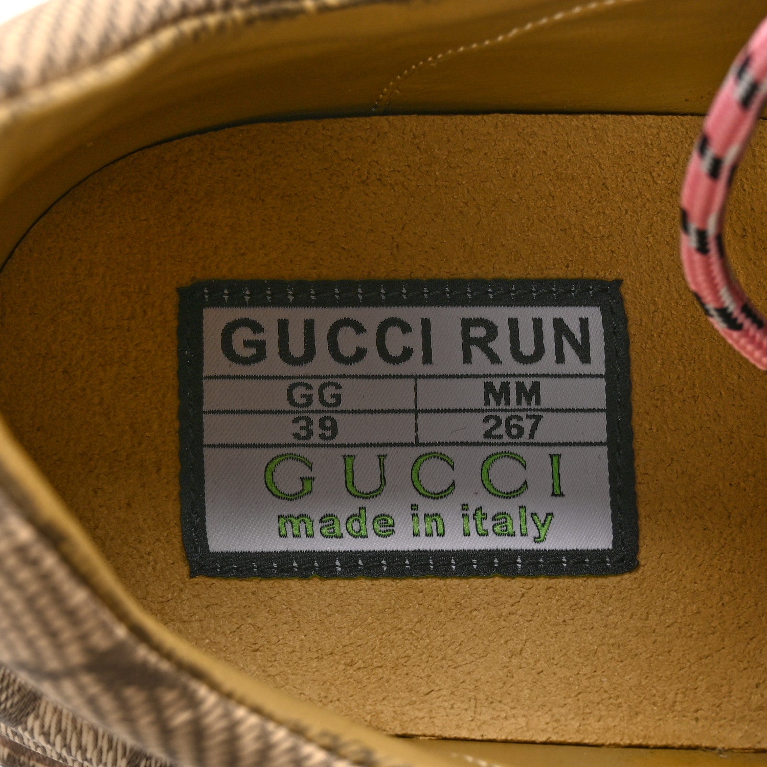 Gucci Ultralight Plume Calfskin Monogram Printed Womens Gucci Run Sneakers 39 Beige Ebony 8 of 10