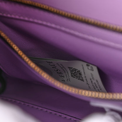 Versace Calfskin Medium La Medusa Top Handle Handbag Black Lilac 7 of 11