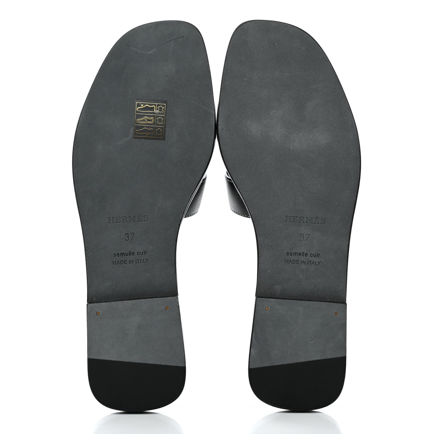 Box Calfskin Oran Sandals 37 Black