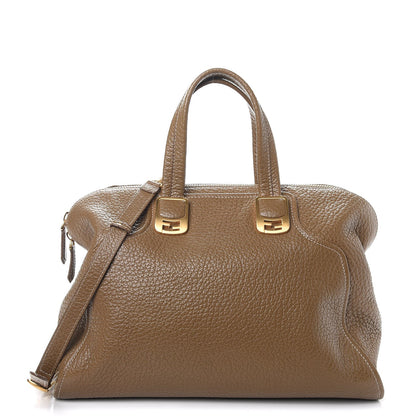 Fendi Pebbled Calfskin Large Chameleon Tote Brown 1 of 9