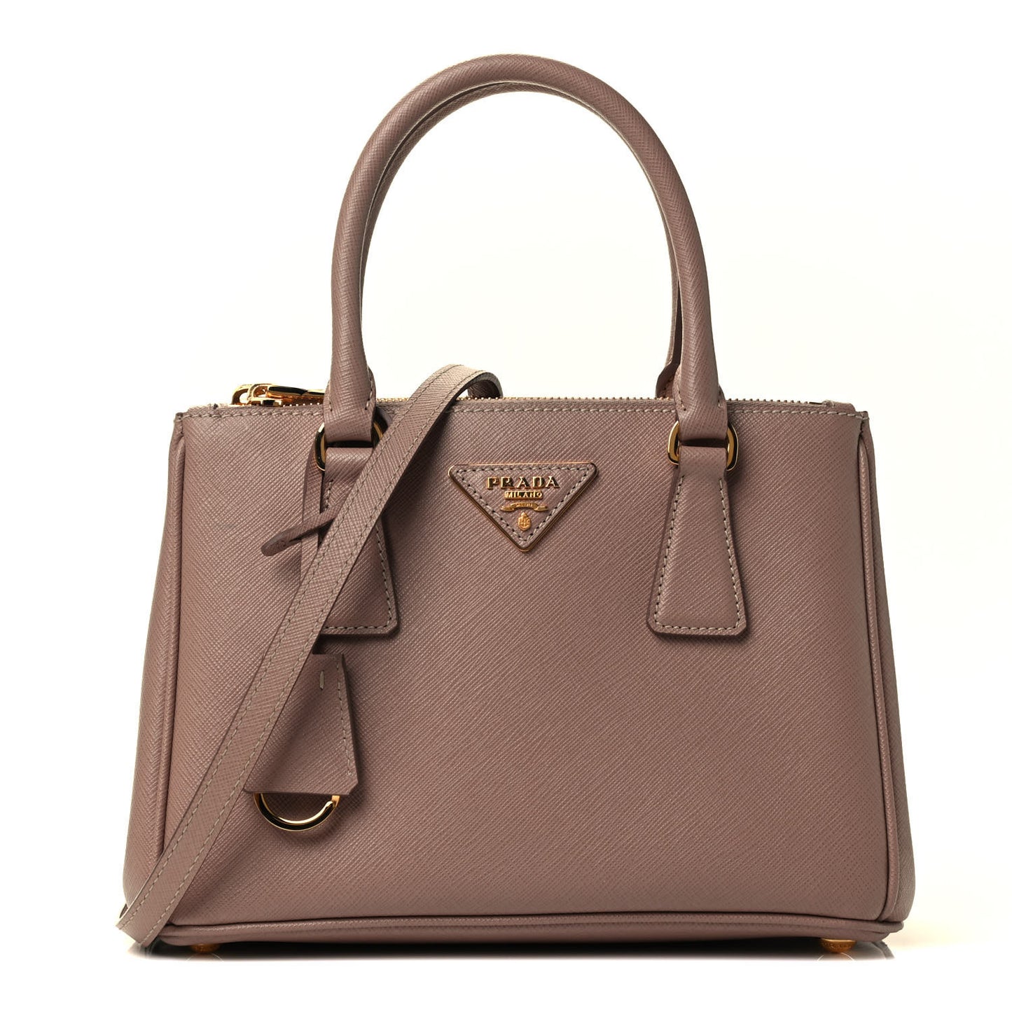 Saffiano Mini Galleria Double Zip Tote Cipria