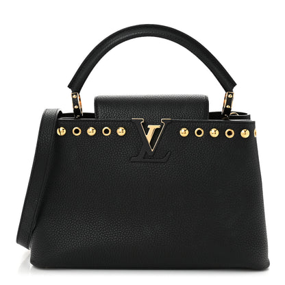 Louis Vuitton Taurillon Studded Capucines PM Black 1 of 10