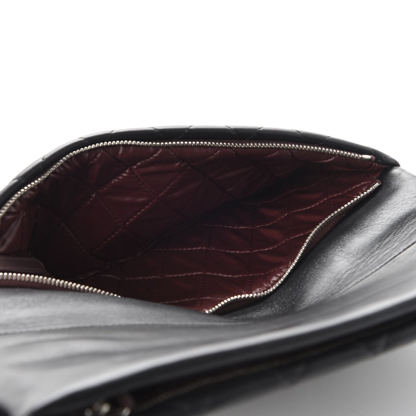 Lambskin Quilted CC Beauty Clutch Black
