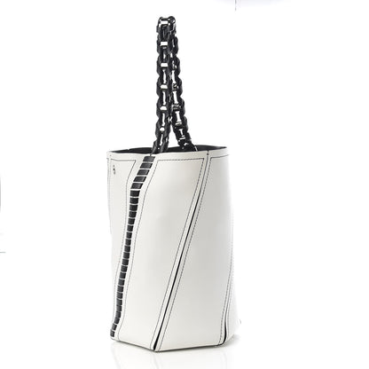 Proenza Schouler Smooth Calfskin Medium Hex Bucket Bag Black White 4 of 16
