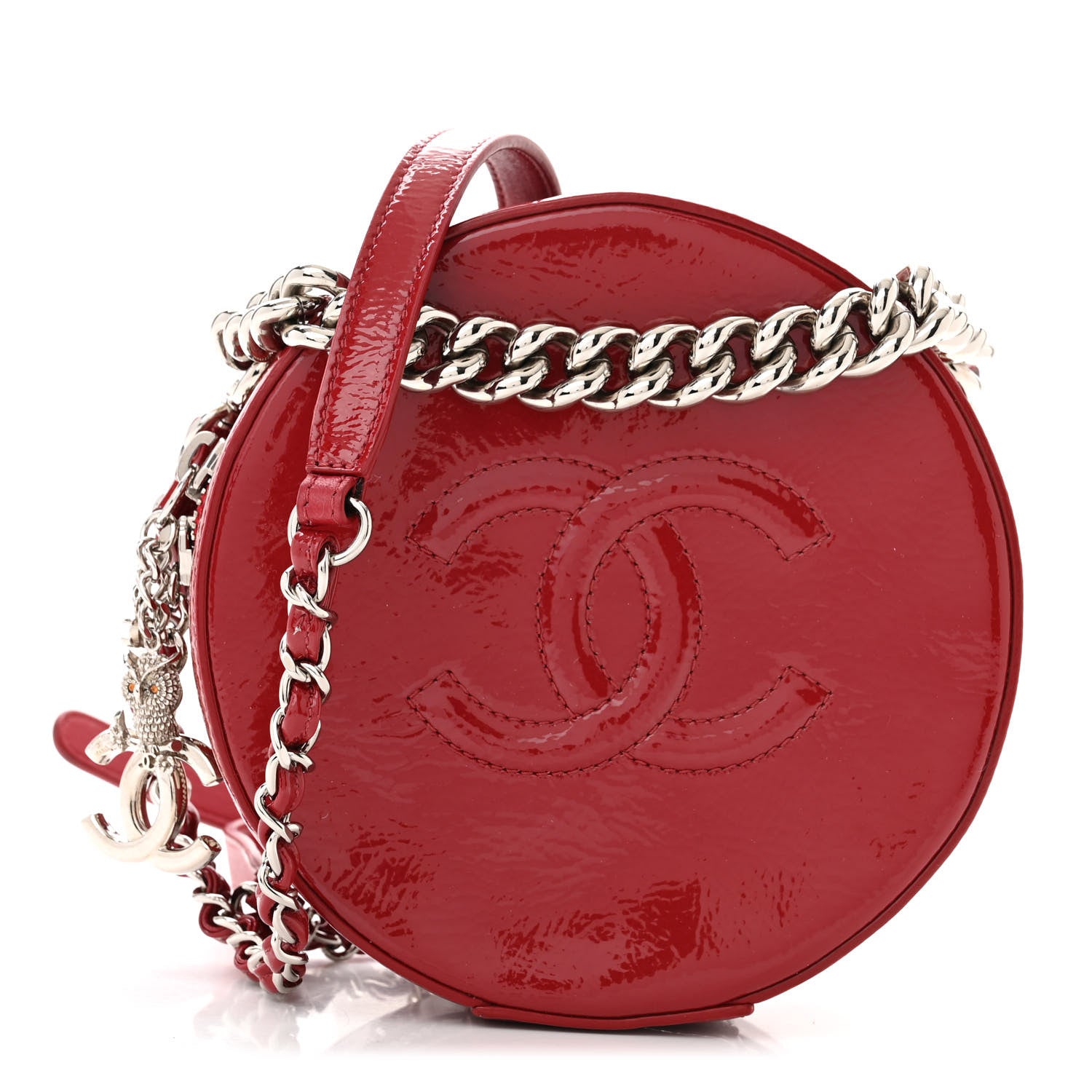 Chanel Patent Round As Earth Evening Bag Red 1 of 10