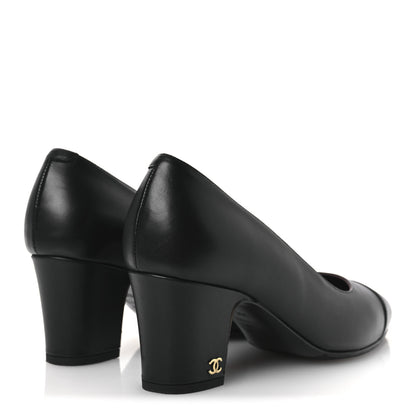 Chanel Lambskin Cap Toe Ballerina Flats 36 Black 5 of 12