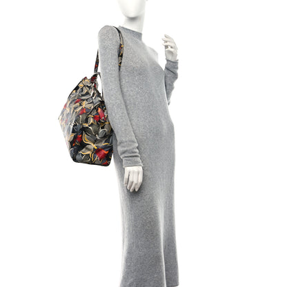 Fendi Calfskin Orchid Large Peekaboo Iconic Satchel Black Multicolor 2 of 10