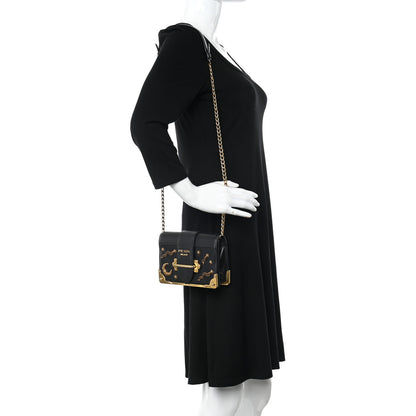 Prada City Calf Saffiano Cahier Astrology Bag Black 2 of 11