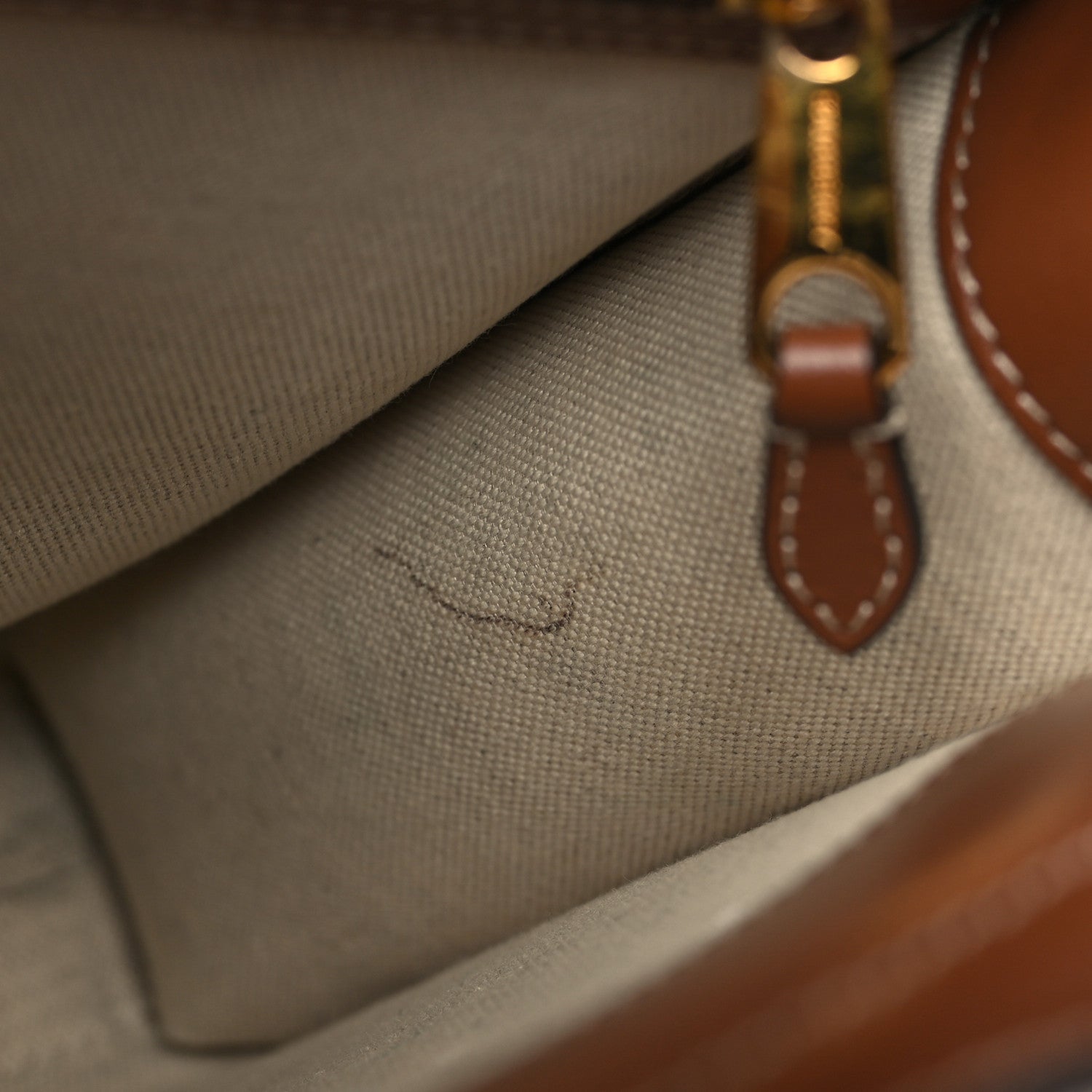 Burberry Canvas Smooth Calfskin Two Tone Mini Pocket Bag Natural Malt Brown 9 of 10