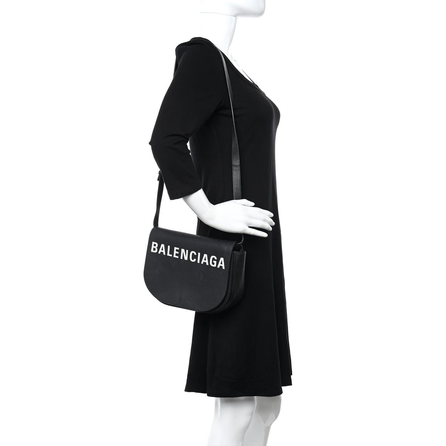 Balenciaga Signature Grained Calfskin Logo S Ville Day Bag Black 2 of 15