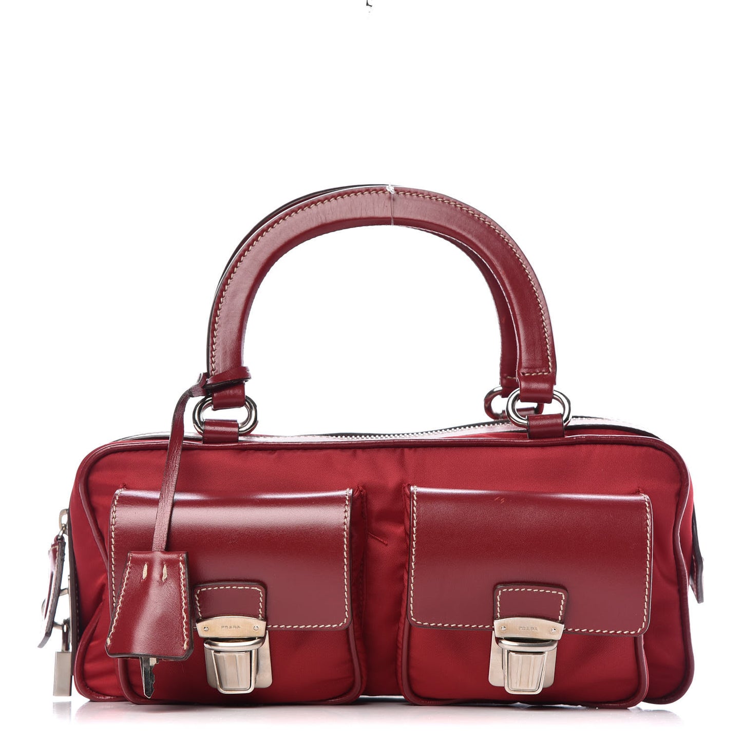 Tessuto Nylon Front Pocket Tote Cherry