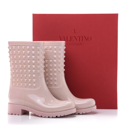 Valentino Garavani Rubber Rockstud Short Rainboots 37 Water Rose 8 of 8