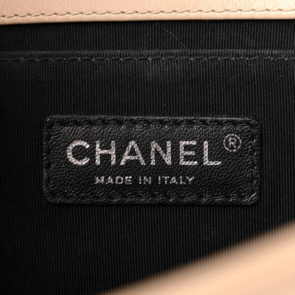 Chanel Calfskin Chevron Chain Medium Boy Flap Beige 6 of 10