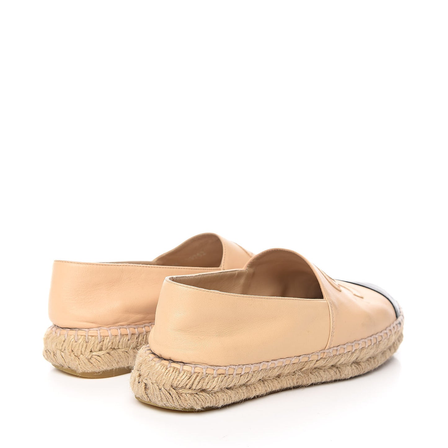 Lambskin CC Espadrilles 37 Beige Black