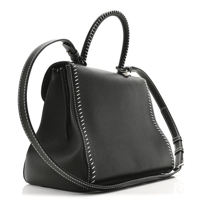 Delvaux Grained Calfskin Rodeo Surpique MM Brillant Satchel British Green 3 of 10