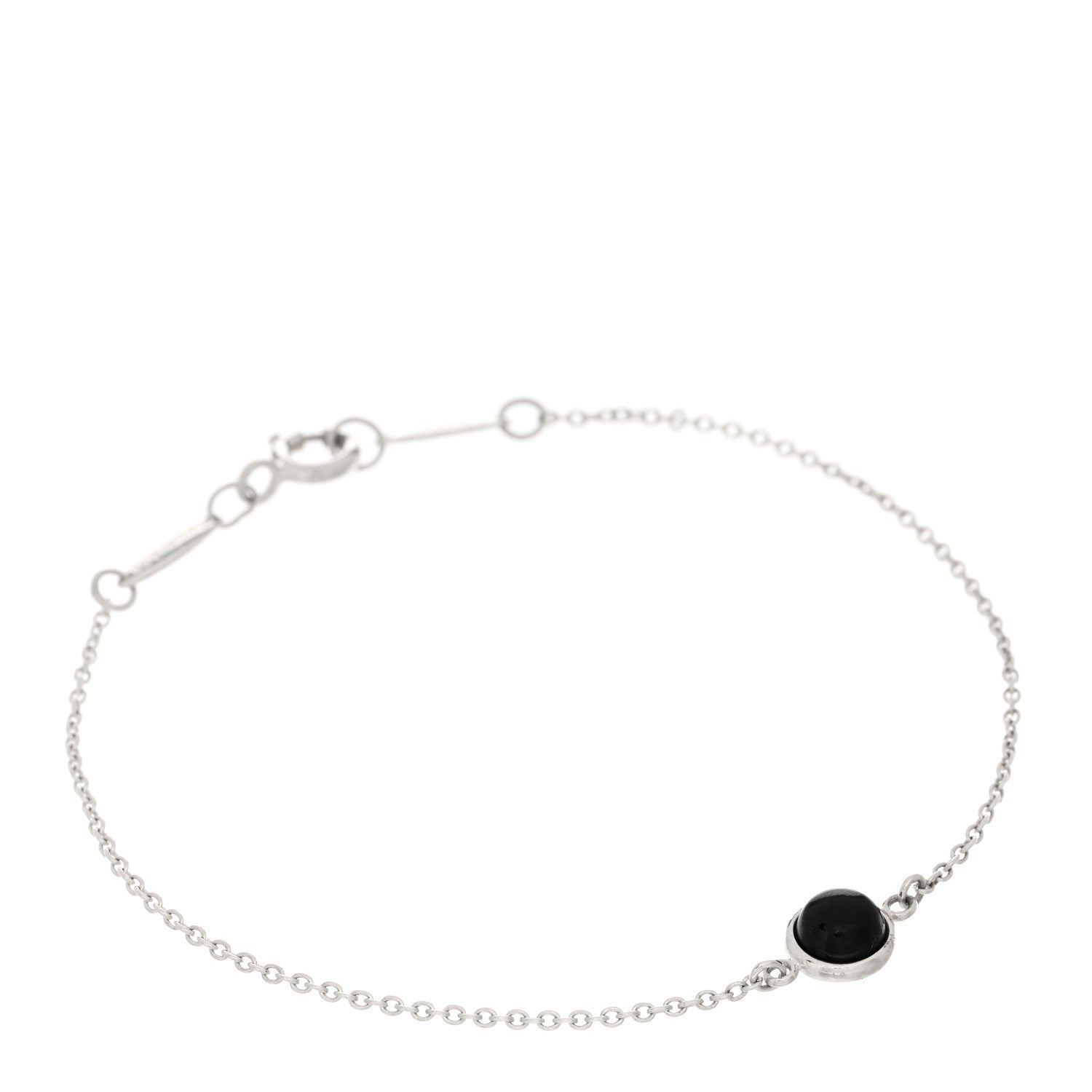 Tiffany Sterling Silver Black Jade Elsa Peretti Color By The Yard Bracelet 1 of 3