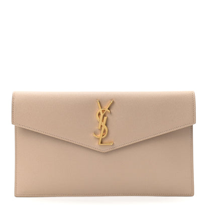 Saint Laurent Grain De Poudre Uptown Pouch Dark Beige 1 of 7