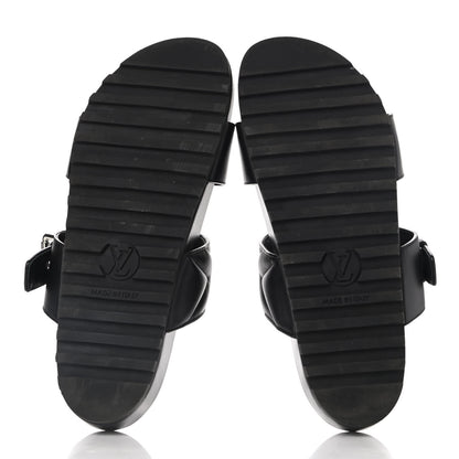 Louis Vuitton Calfskin New Wave Bom Dia Mule Sandals 38 Black 5 of 8