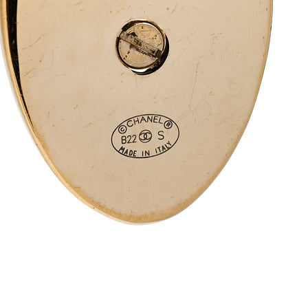 Chanel Crystal CC Tag Drop Earrings Gold 4 of 4