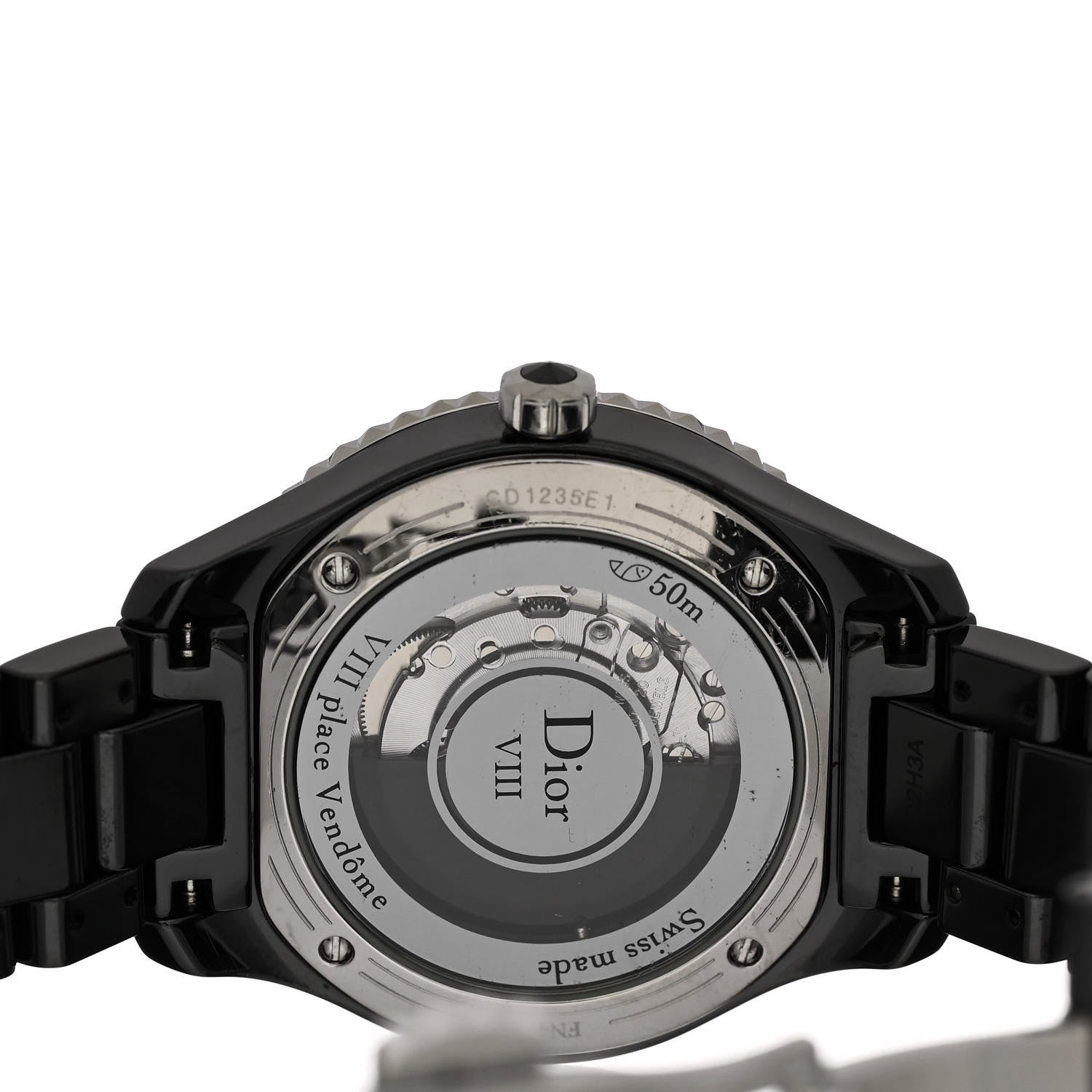 Christian Dior Stainless Steel Ceramic Diamond Pave Bezel 33mm Dior VIII Automatic Watch Black 4 of 5