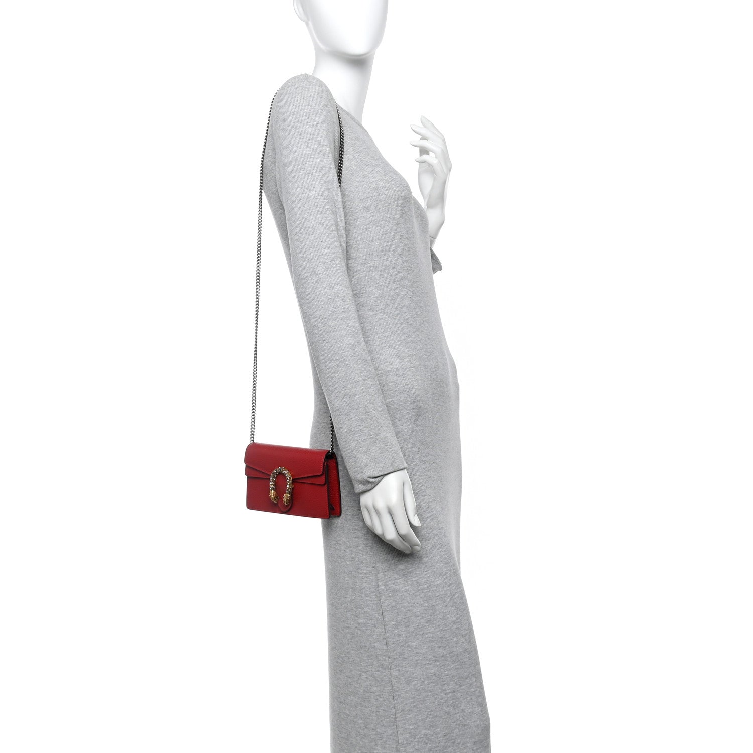 Gucci Calfskin Super Mini Dionysus Shoulder Bag Hibiscus Red