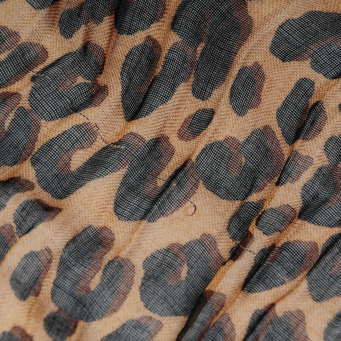 Cashmere Silk Leopard Stole Brown